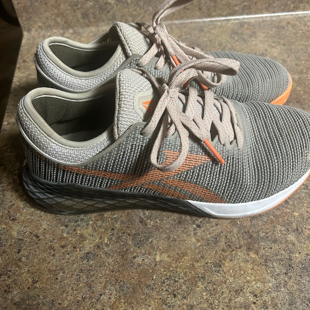 Reebok Gray and Orange Sneakers